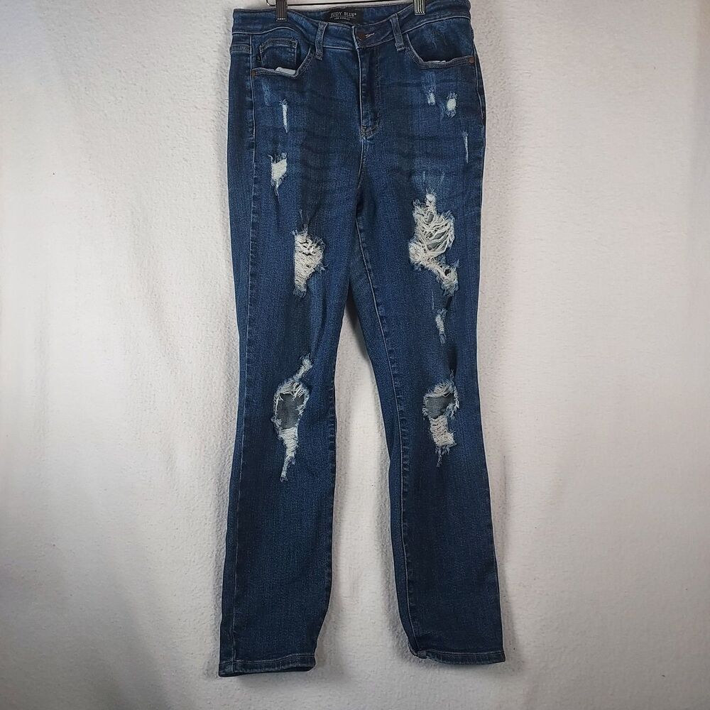 Judy Blue Distressed Jeans Women’s Size 9/29 Blue Denim Stretch Ripped Pants